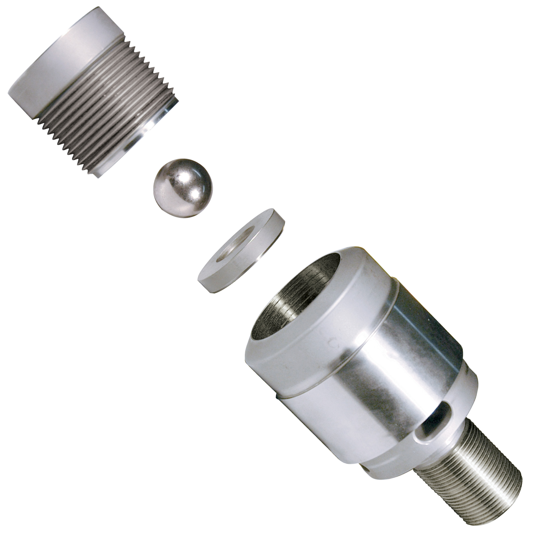 Ball Check, Engel, 60mm, 3.28" OAL, with Replaceable Seat, M30X3.5 RH Thd. - Image 1