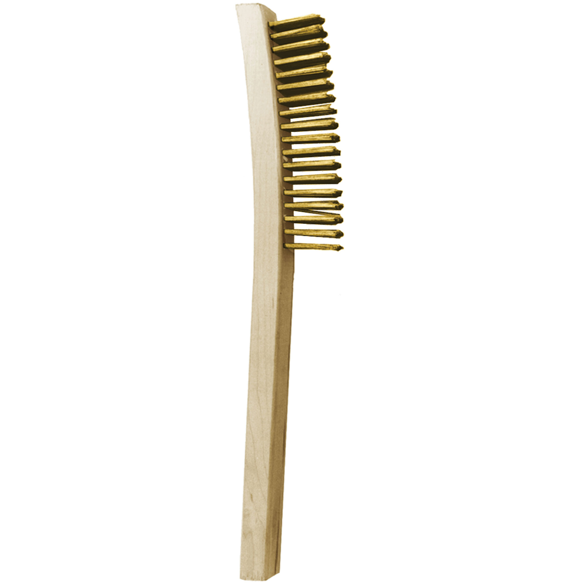 Brass Brush, Curved Platers Style, 1-1/8" Wide x 13" Length, 1" Trim (Bristle) Length - Image 1