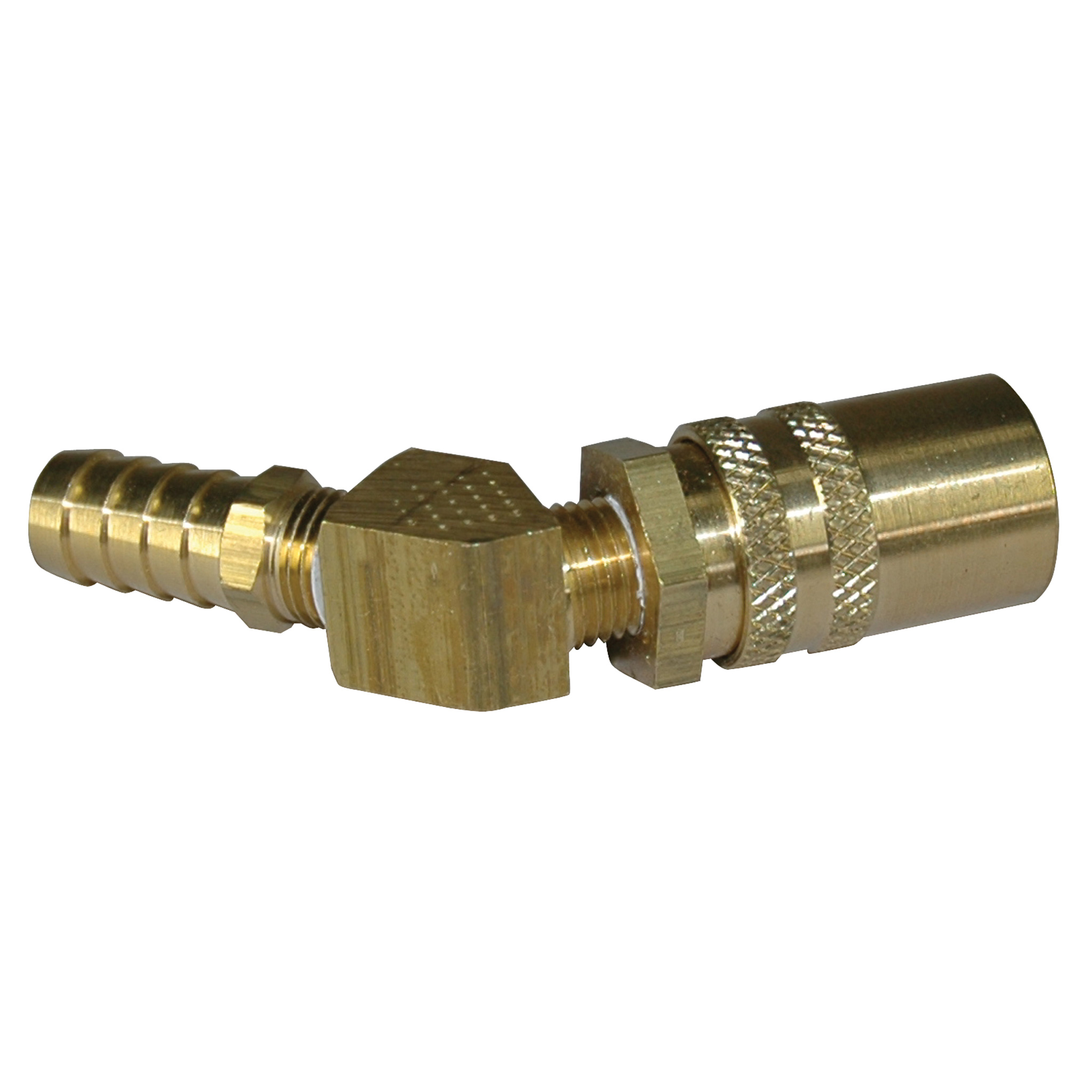 Coupler, 3/8" Passage, 45 Degree, 1/2" ID hose, 328 Series. - Image 2