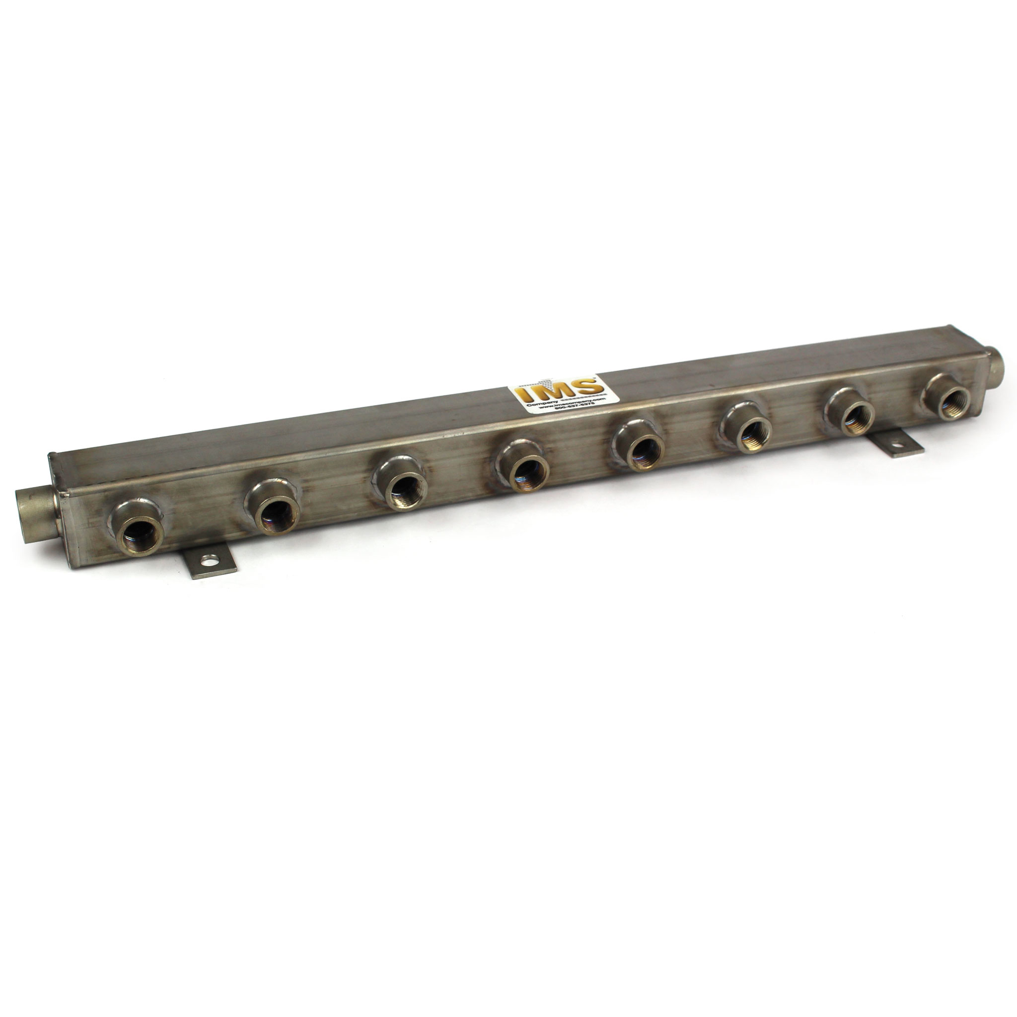 Manifold, Water, Stainless Steel, ST Series (2) 3/4" Inlet/Outlet, (8) 1/2" NPT Ports 25-1/4" OAL - Image 1
