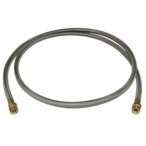 Hose, High Heat Resistant, PTFE, 10' Long, Swaged 3/4" Male NPT Fittings on Both Ends