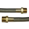Hose, High Heat Resistant, PTFE, 4′ Long, Swaged 3/4″ Male NPT Fittings on Both Ends