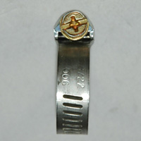 Hose Clamp, Worm Gear, Micro Size, 5/16" Wide Clamp # 6, Size Range: 7/16" to 25/32" Diameter