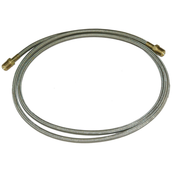 Hose, High Heat Resistant, PTFE, 6' Long, Swaged 1/4" Male NPT Fittings on Both Ends