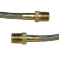Hose, High Heat Resistant, PTFE, 12′ Long, Swaged 1/4″ Male NPT Fittings on Both Ends