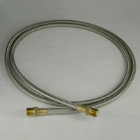 Hose, High Heat Resistant, PTFE, 8' Long, Swaged 1/2" Male NPT Fittings on Both Ends