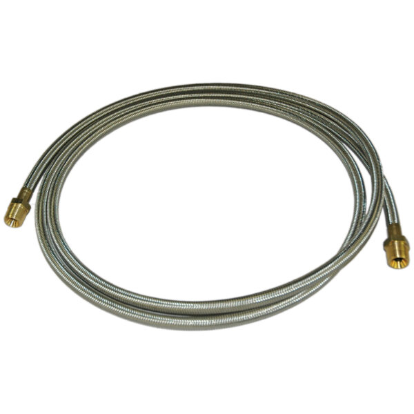 Hose, High Heat Resistant, PTFE, 1' Long, Swaged 1/2" Male NPT Fittings on Both Ends
