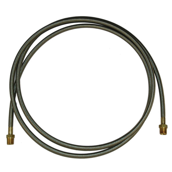 Hose, High Heat Resistant, PTFE, 12' Long, Swaged 1/2" Male NPT Fittings on Both Ends
