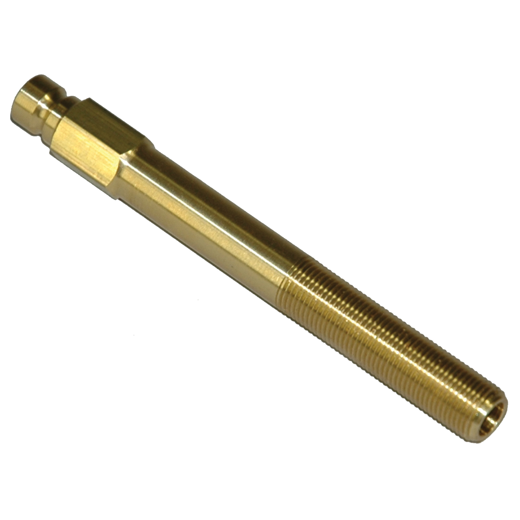 Plug, Water Extension, 200 Series, 1/4" Passage, 4" Length, 1/8" NPT, Brass - Image 2