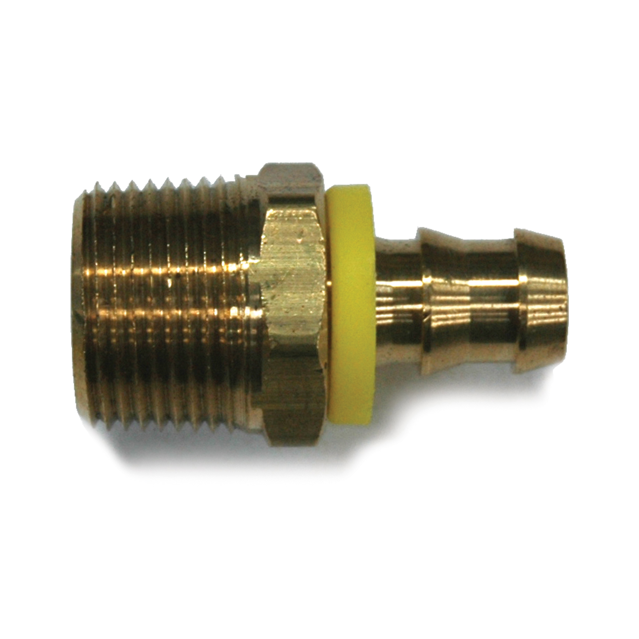 Hose Barb, 1/2" Inside Diameter Push-On, 3/4" Male NPT, Brass. - Image 1