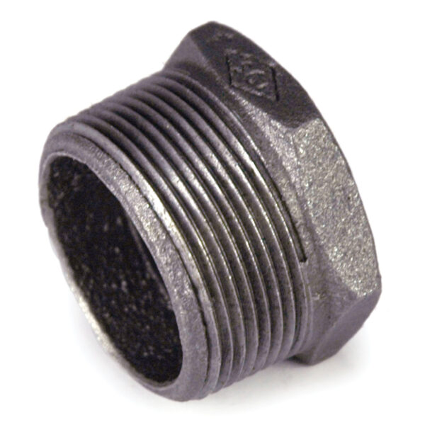 Bushing, Hex, 1-1/2" x 1-1/4" NPT, Black Steel