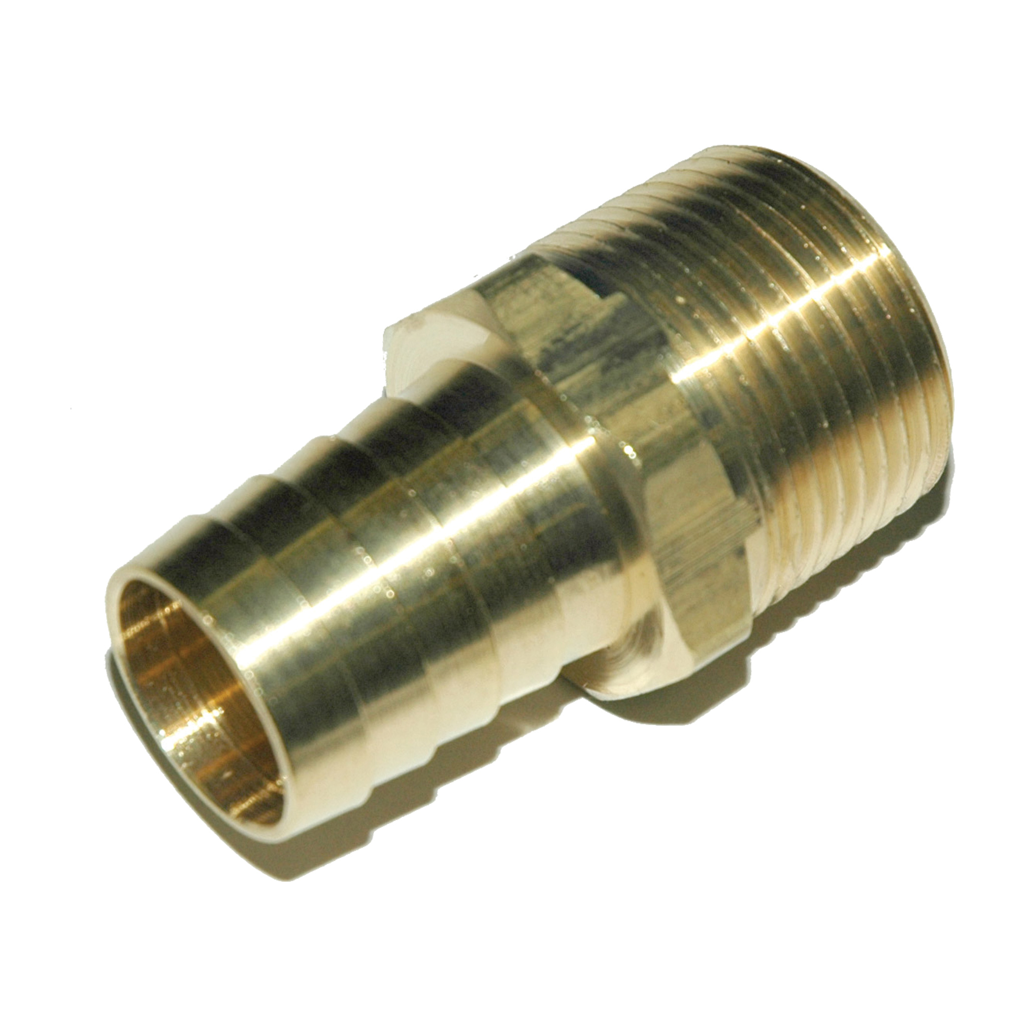 Hose Barb, 3/4" Inside Diameter Hose, 3/4" Male NPT, Straight, Brass. - Image 1