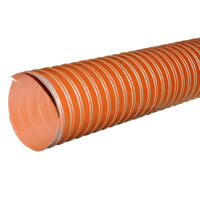 Hopper Dryer Hose, 2-Ply, Orange, 5" ID, 12' Long, Neoprene Coated Fiberglass
