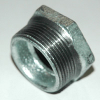 Bushing, Hex, 1-1/2" x 1", Galvanized Steel