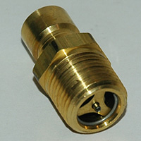 Mold Coolant Plug, Quick Disconnect, 3/8" Water Passage, Valved, 3/8" NPT, Male Thread, Brass