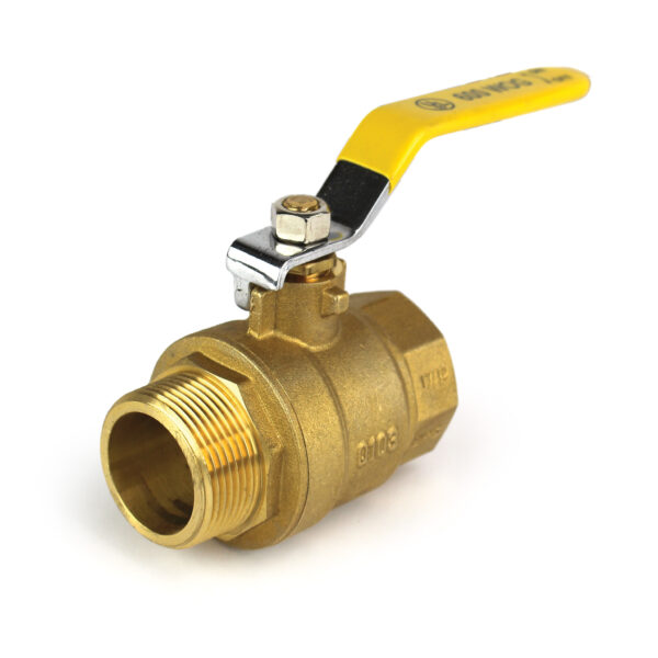 Ball Valve, 1-1/4" Male x 1-1/4" Female NPT Full Port, Brass