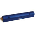 Manifold, Blue Aluminum, (2) 3/4″ Inlets and (8) 1/4″ Ports, with (1) Bronze End Plug
