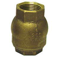 Check Valve, 1" NPT, Brass, for Use with Swap Valve and Other Water Plumbing Applications