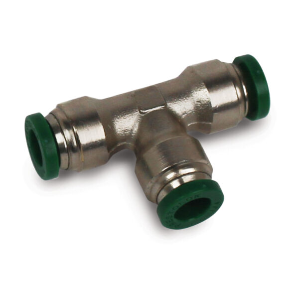 Push to Connect Tube Fitting, Union Tee, 1/2" OD Tube to 1/2" OD Tube