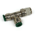 Push to Connect Tube Fitting, Run Tee, Male Swivel, 1/2″ OD Tube, 3/8″ NPT