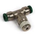 Push to Connect Tube Fitting, Branch Tee, Male Swivel, 1/4″ OD Tube x 1/8″ NPT