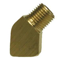 Street Elbow, 45 Degree, Brass Mold Fitting 1/8" NPT Male x 1/8" NPT Female - Barstock