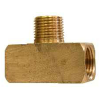 Branch Tee, Brass Mold Fitting 3/8" NPT Female x 3/8" NPT Male Branch - Barstock