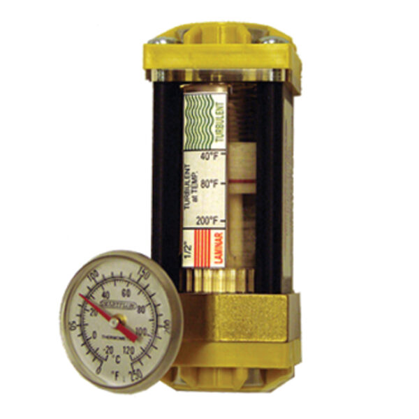 Dr. Eddy Flowmeter with FCI Technology, 3/8" NPT, Nylon End Caps, with Thermometer