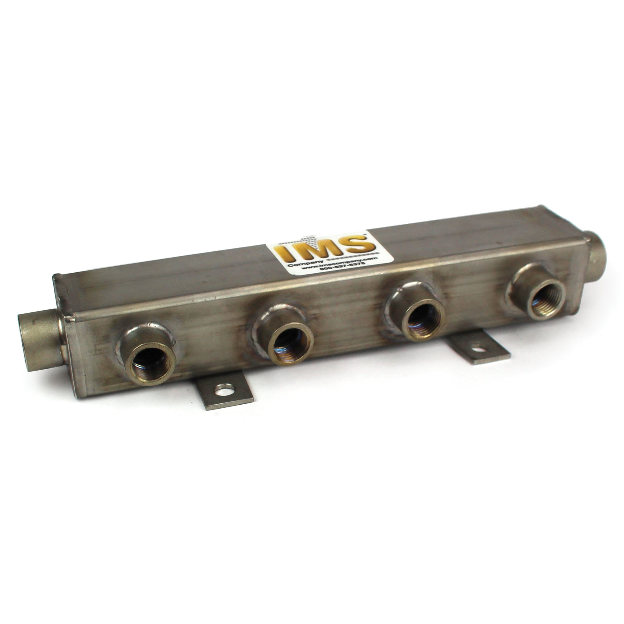 Manifold, Water, Stainless Steel, ST Series (2) 1-1/4" Inlet/Outlet, (4) 1/2" NPT Ports 14-1/4" OAL - Image 1