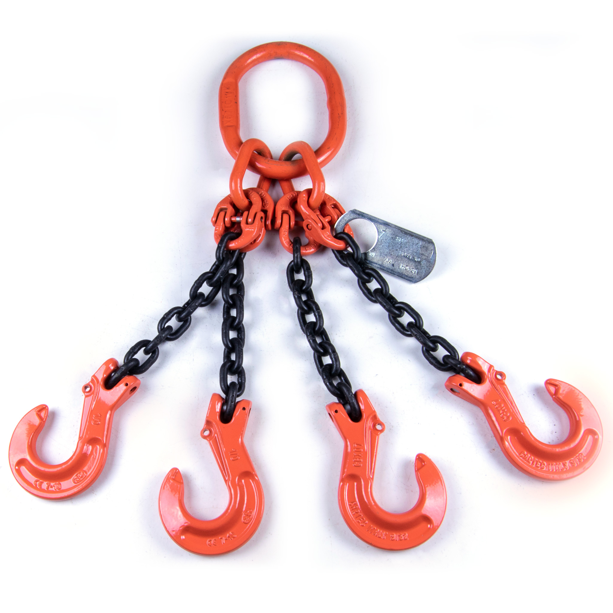 Chain Sling, Alloy, Type QOS, Four Leg, 9/32" Chain x 36" Reach, Standard Sling Hooks - Image 1