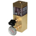 Flow Regulator, Brass, 1/2″ NPT Inlet, 3/8″ NPT Outlet, 2.5 gpm, with Temperature Gauge