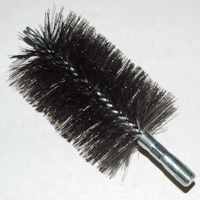 Brush, Heavy Duty Barrel, 80mm OD, High Carbon Steel, Double Stem And Spiral