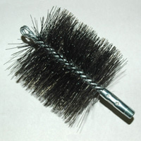 Brush, Heavy Duty Barrel, 4-1/2" OD, High Carbon Steel, Double Stem And Spiral