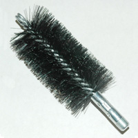 Brush, Heavy Duty Barrel, 2-1/2" OD, High Carbon Steel, Double Stem And Spiral