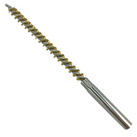 Brass Bristle, Power Driven (Double Spiral) Tube Brush, 5/8" Brush Diameter, 12" Length