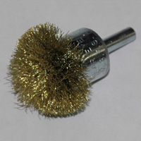 Brass Bristle, Power Driven (Double Spiral) Tube Brush, 1/4" Brush Diameter, 12" Length