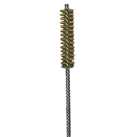 Brass Bristle, Power Driven (Double Spiral) Tube Brush, 3/8" Brush Diameter, 12" Length