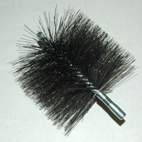 Brush, Heavy Duty Barrel, 6" OD, High Carbon Steel, Double Stem And Spiral