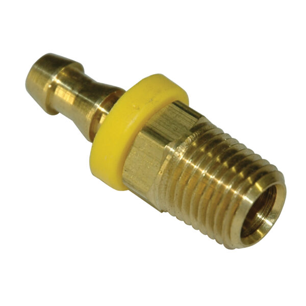 Hose Barb, 1/4" Inside Diameter Push-On, 1/4" Male NPT, Brass