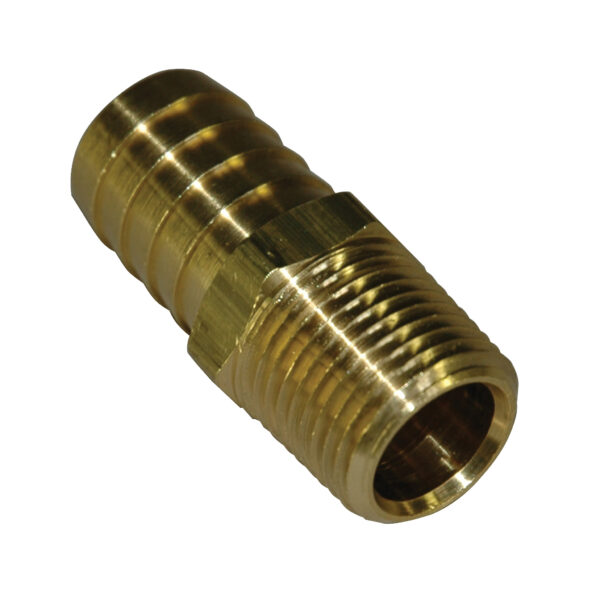 Hose Barb, 3/4" Inside Diameter Hose, 1/2" Male NPT, Straight, Brass
