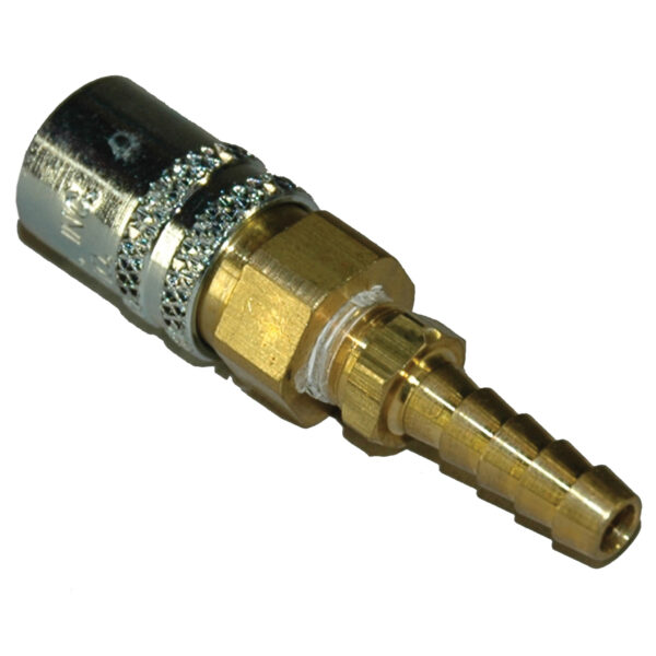 Coupler, 1/4" Passage, 1/4" ID Hose, Straight, Valved, 204V Series.