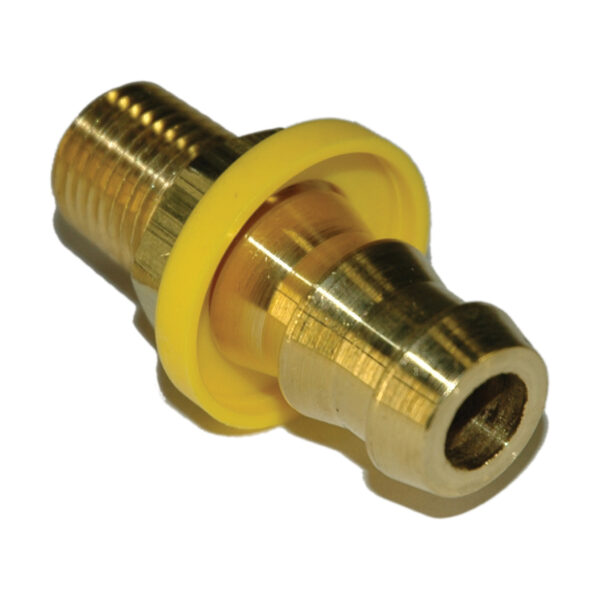 Hose Barb, 1/2" Inside Diameter Push-On, 1/4" Male NPT, Brass