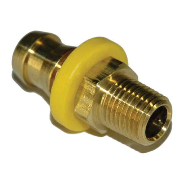 Hose Barb, 1/2" Inside Diameter Push-On, 1/4" Male NPT, Brass
