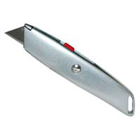 Utility Knife, Retractable Blade, 6-7/8" Lg