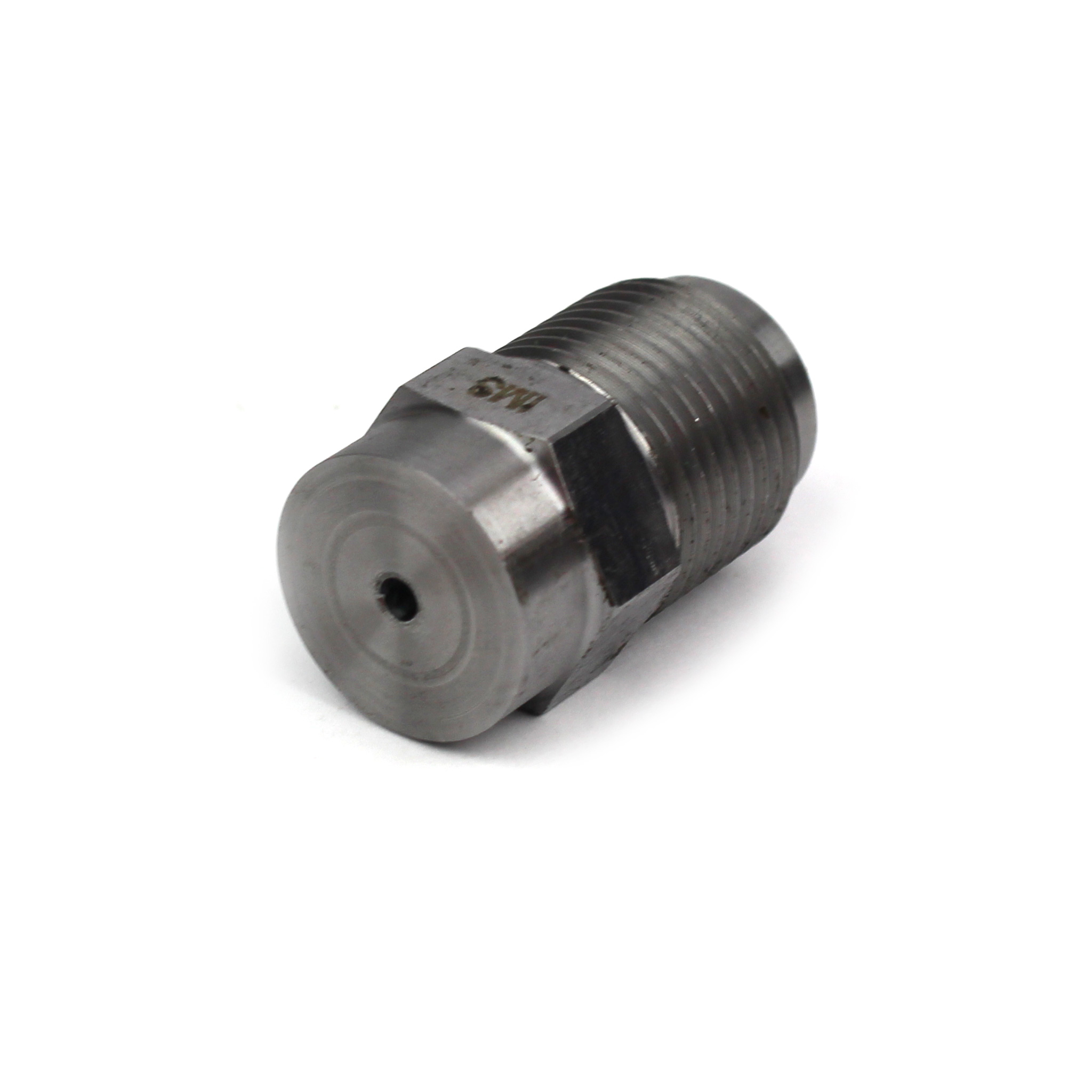 Nozzle Tip, Nylon, 1-1/2" OAL, 7/8"-14, 1/2" Rear Opening, Flat Face, 1/8" Orifice. - Image 1