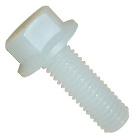 Hex Head Cap Screw, Flanged, 1/2"-13 x 1-1/2", Fully Threaded, Polypropylene, or Equivalent
