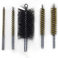 Brass Bristle Condenser Tube Cleaning Brush Kit. Includes 5 Brushes, One of Each Size