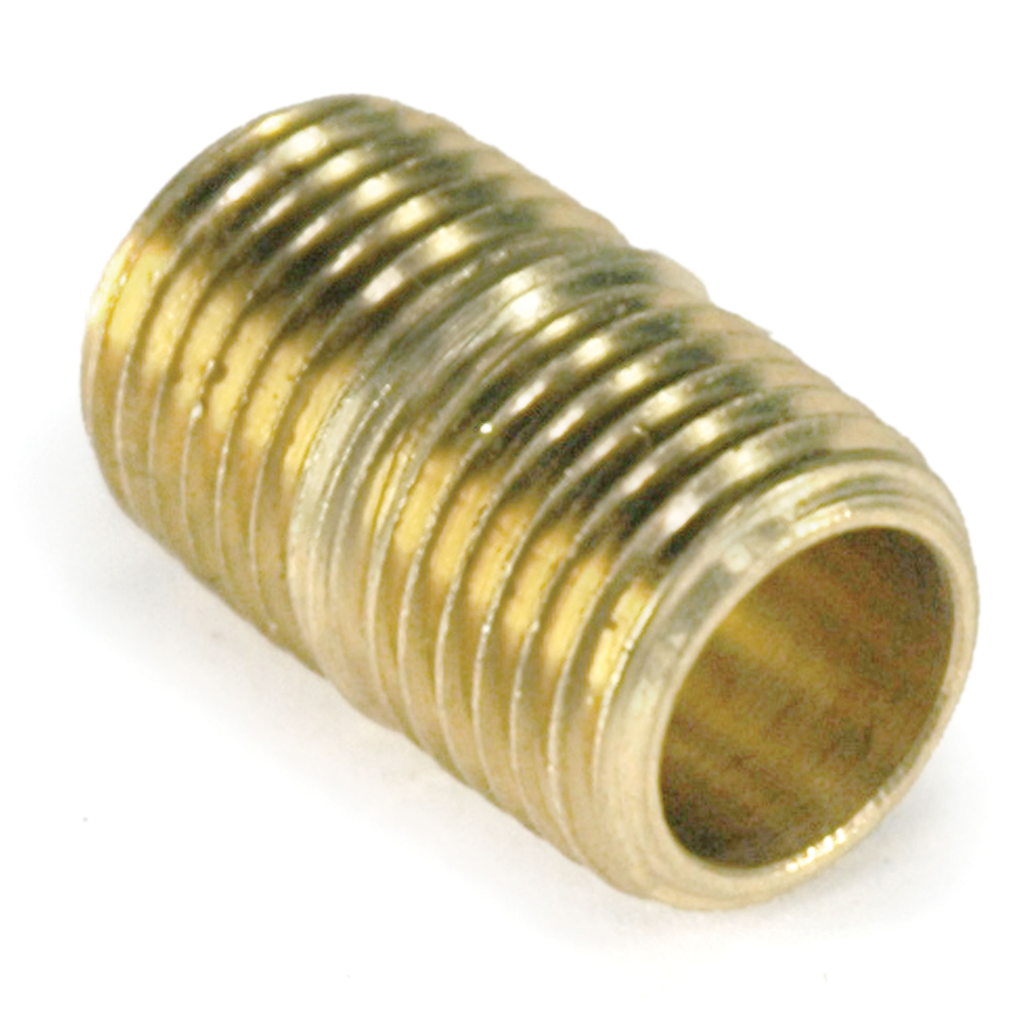 Pipe Nipple, 1/4" NPT, Close, Brass - Image 1