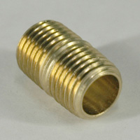 Pipe Nipple, 1/4" NPT, Close, Brass