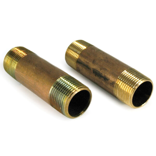 Pipe Nipple, 1" NPT, 4" Length, Brass